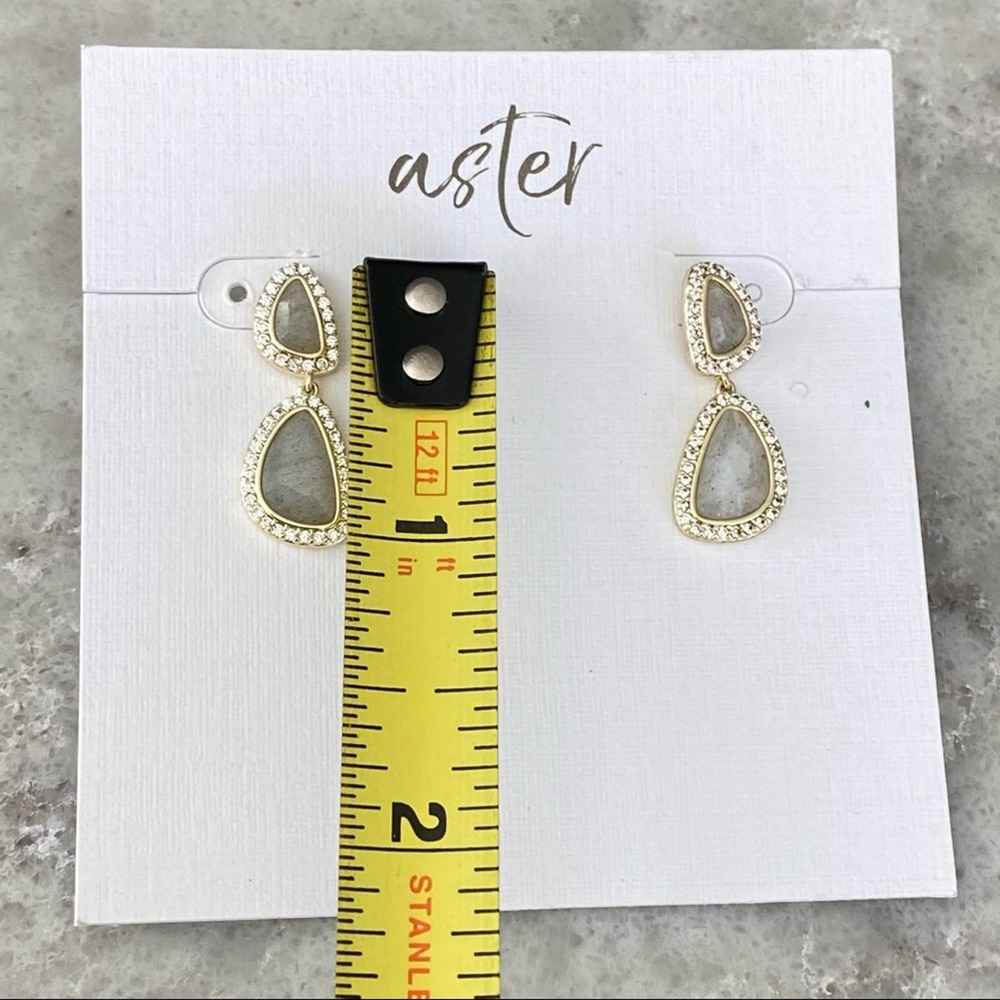 Aster Geode Rhinestone Dangle Formal Earrings - Picture 4 of 4